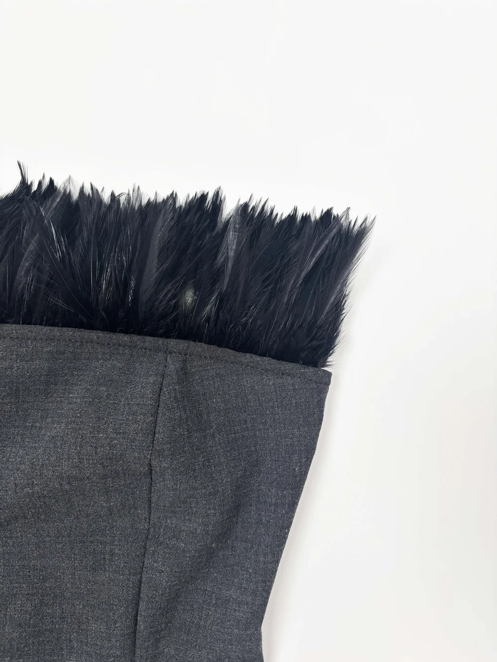 Jean Colonna F/W 1997 strapless feather dress — JAMES VELORIA